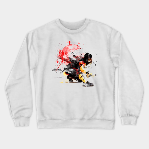 Asian Warrior Crewneck Sweatshirt by vivalarevolucio